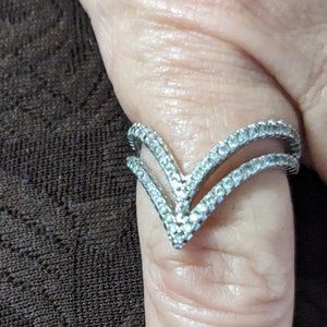 Vintage Size 7 Brass JCM CZ China Ring